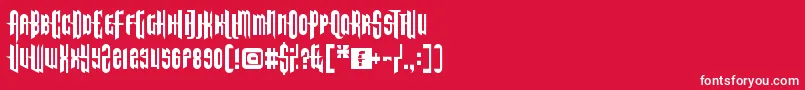 フォントTheendofdays – 赤い背景に白い文字