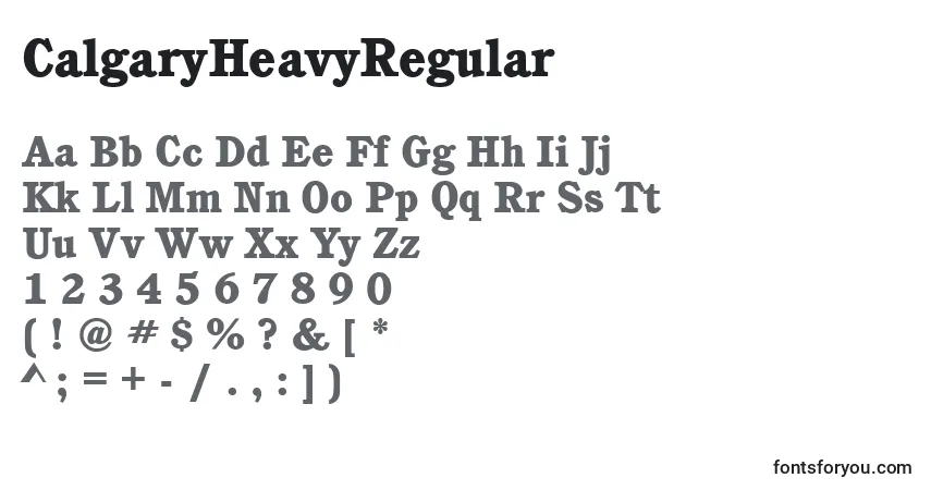 A fonte CalgaryHeavyRegular – alfabeto, números, caracteres especiais