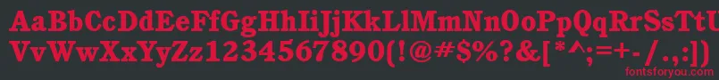 フォントCalgaryHeavyRegular – 黒い背景に赤い文字