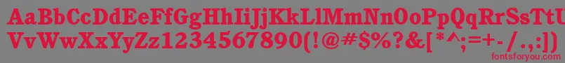 CalgaryHeavyRegular Font – Red Fonts on Gray Background