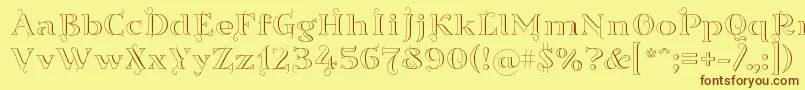 Sortefaxs01 Font – Brown Fonts on Yellow Background