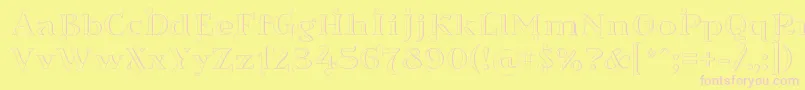 Sortefaxs01-Schriftart – Rosa Schriften auf gelbem Hintergrund