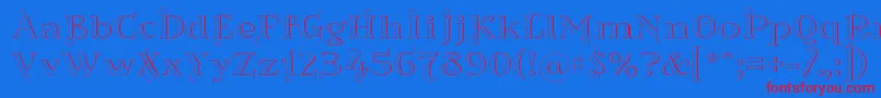 Sortefaxs01-Schriftart – Rote Schriften auf blauem Hintergrund