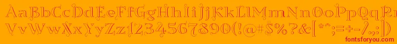 Sortefaxs01 Font – Red Fonts on Orange Background