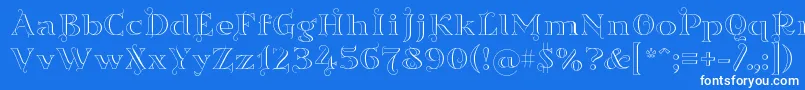 Sortefaxs01 Font – White Fonts on Blue Background