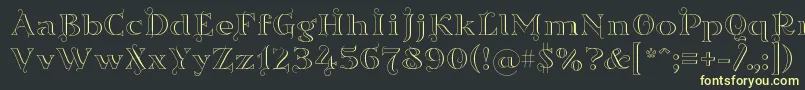 フォントSortefaxs01 – 黒い背景に黄色の文字