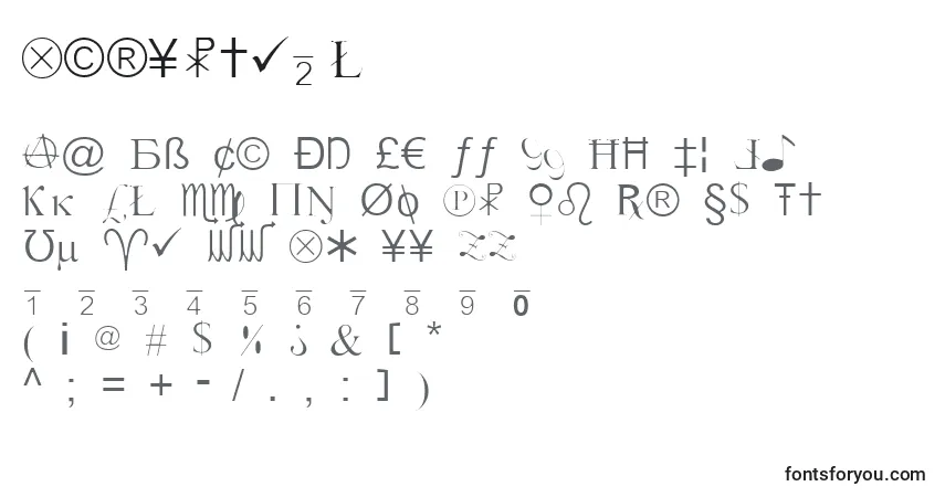 Schriftart Xcryptv2l – Alphabet, Zahlen, spezielle Symbole