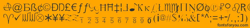 フォントXcryptv2l – 黒い文字のオレンジの背景