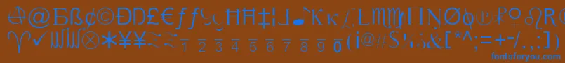 Xcryptv2l Font – Blue Fonts on Brown Background