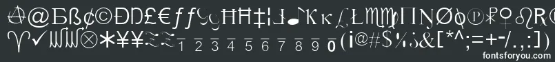 フォントXcryptv2l – 黒い背景に白い文字