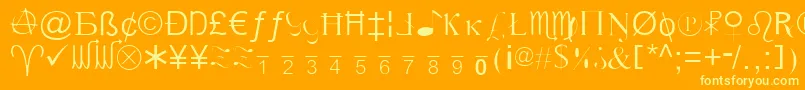 フォントXcryptv2l – オレンジの背景に黄色の文字