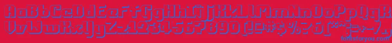 Commonv23D Font – Blue Fonts on Red Background