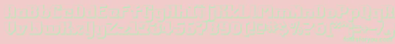 フォントCommonv23D – ピンクの背景に緑の文字