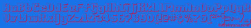 Commonv23D-fontti – punaiset fontit sinisellä taustalla
