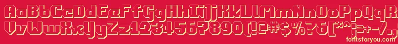 Commonv23D Font – Yellow Fonts on Red Background