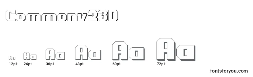 Commonv23D-fontin koot