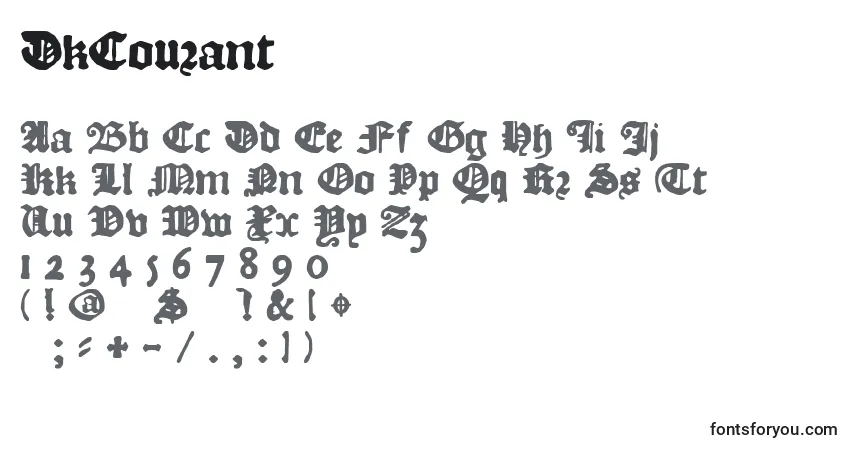 Czcionka DkCourant – alfabet, cyfry, specjalne znaki