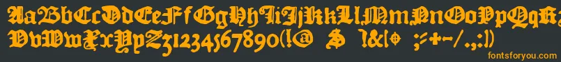 フォントDkCourant – 黒い背景にオレンジの文字