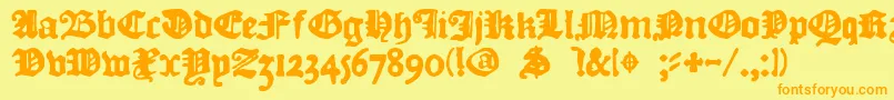 DkCourant Font – Orange Fonts on Yellow Background