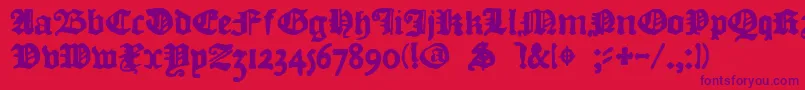 DkCourant Font – Purple Fonts on Red Background