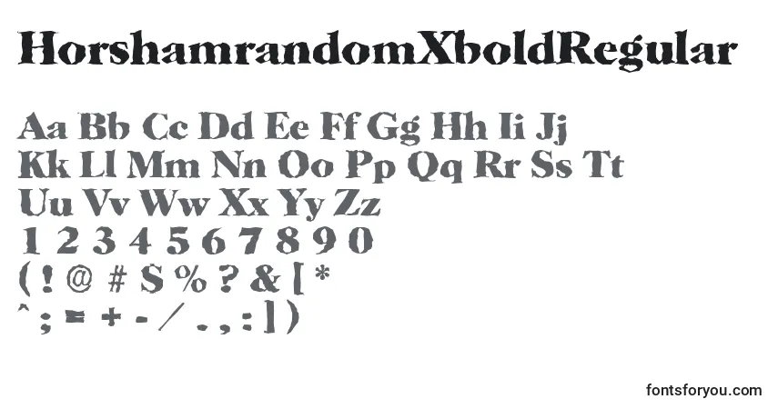Czcionka HorshamrandomXboldRegular – alfabet, cyfry, specjalne znaki
