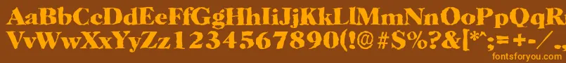 HorshamrandomXboldRegular Font – Orange Fonts on Brown Background