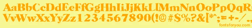 HorshamrandomXboldRegular Font – Orange Fonts on Yellow Background