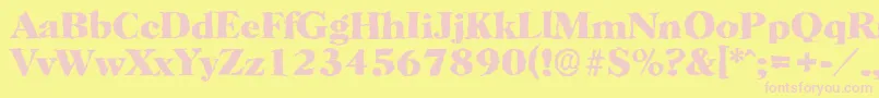 フォントHorshamrandomXboldRegular – ピンクのフォント、黄色の背景