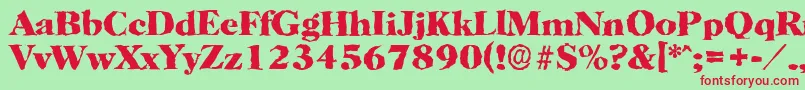 HorshamrandomXboldRegular Font – Red Fonts on Green Background