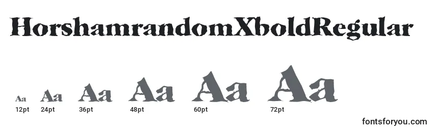Размеры шрифта HorshamrandomXboldRegular