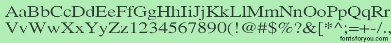 フォントXeroxSerifWide – 緑の背景に黒い文字