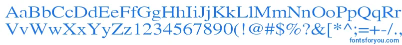 フォントXeroxSerifWide – 白い背景に青い文字