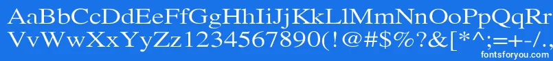 フォントXeroxSerifWide – 青い背景に白い文字