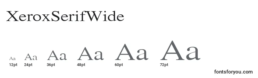 Размеры шрифта XeroxSerifWide