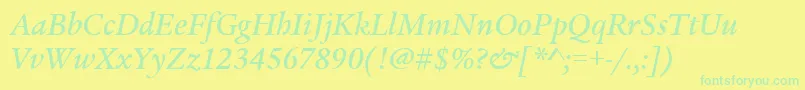 LegacySerifMdItcTtMedita Font – Green Fonts on Yellow Background