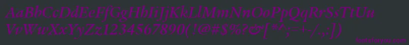 LegacySerifMdItcTtMedita-fontti – violetit fontit mustalla taustalla