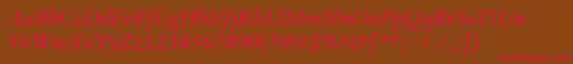 LegacySerifMdItcTtMedita Font – Red Fonts on Brown Background