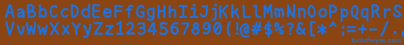Nukamono-Schriftart – Blaue Schriften auf braunem Hintergrund
