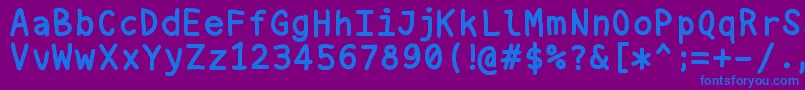 フォントNukamono – 紫色の背景に青い文字