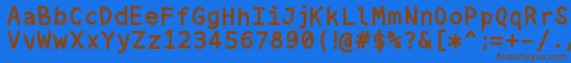 Czcionka Nukamono – brązowe czcionki na niebieskim tle