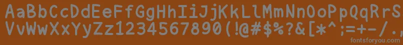 フォントNukamono – 茶色の背景に灰色の文字