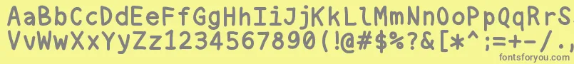 フォントNukamono – 黄色の背景に灰色の文字