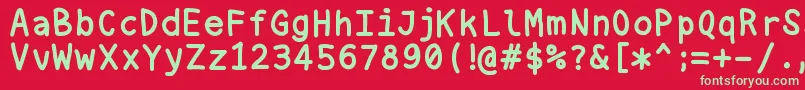 フォントNukamono – 赤い背景に緑の文字