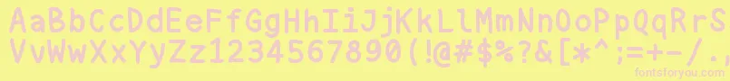 フォントNukamono – ピンクのフォント、黄色の背景