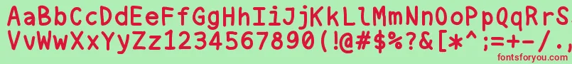 Nukamono-fontti – punaiset fontit vihreällä taustalla