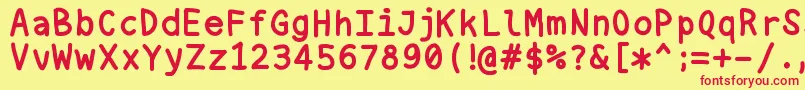 Weitere Informationen zur Nukamono-Schriftart Nukamono-Schriftart – Rote Schriften auf gelbem Hintergrund