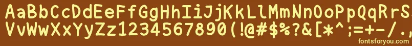Nukamono-fontti – keltaiset fontit ruskealla taustalla