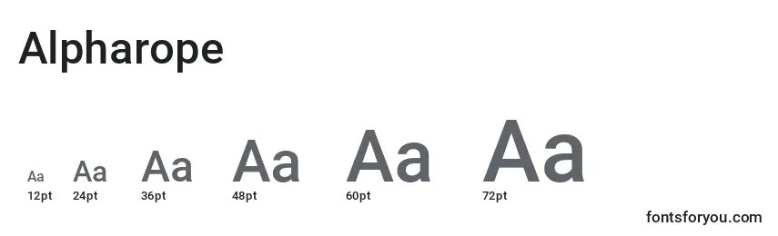 Размеры шрифта Alpharope
