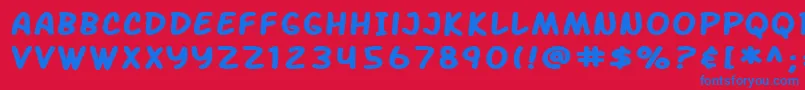 SfArchRivalExtendedBold Font – Blue Fonts on Red Background