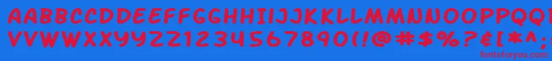 SfArchRivalExtendedBold Font – Red Fonts on Blue Background